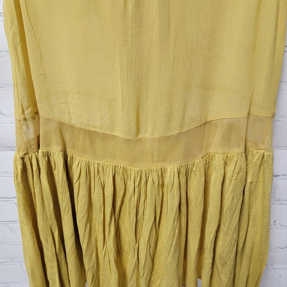 New‎ Romantics FREE PEOPLE Top Sleeveless Blouse Ruffle Yellow XS Boho Festival - Picture 6 of 9